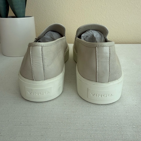 VINCE Light Gray Leather Slip-On Platform Casual
Sneakers - Picture 10 of 11